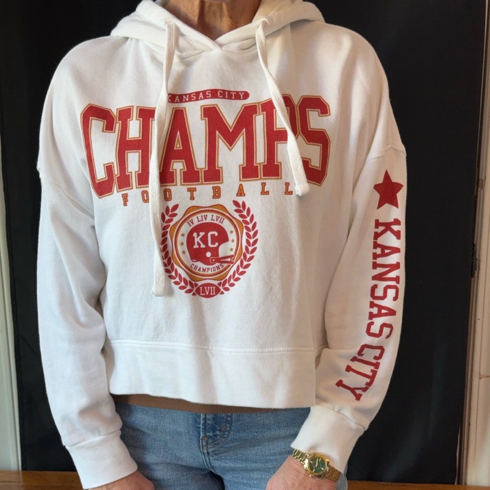 Alternative Apparel White and Red Hoodie